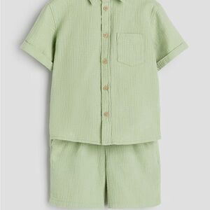 H&M Green Linen Blend Set